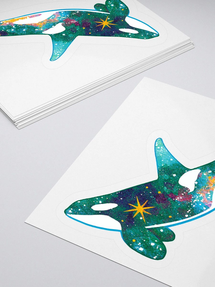 Galaxy Orca - Kiss Cut Sticker, Teal Variation product image (4)