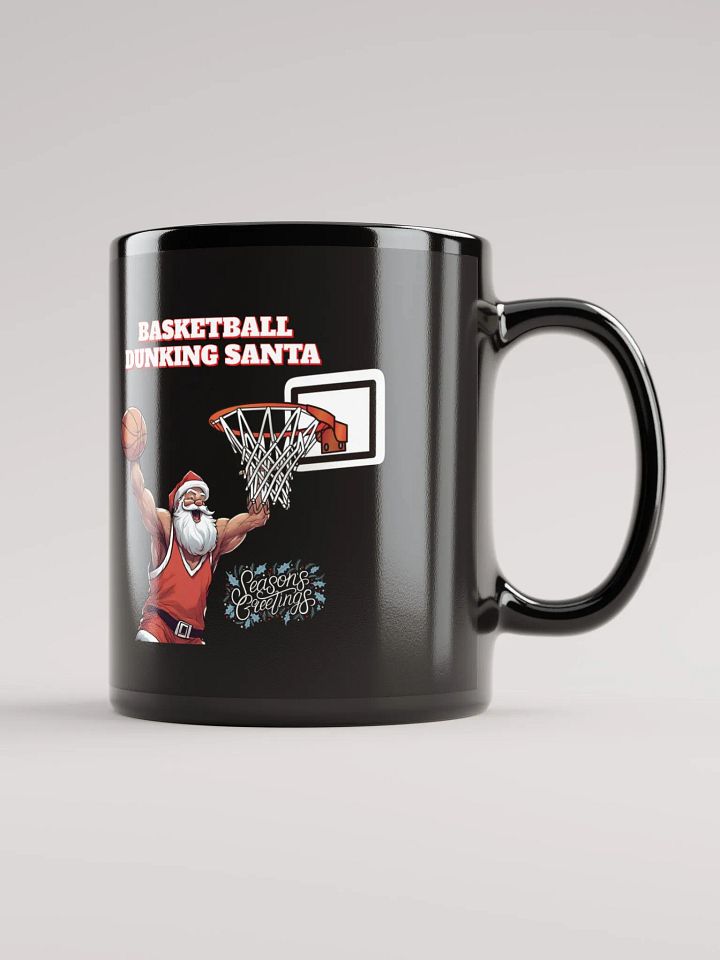 Basketball Dunking Santa Black Mug product image (2)