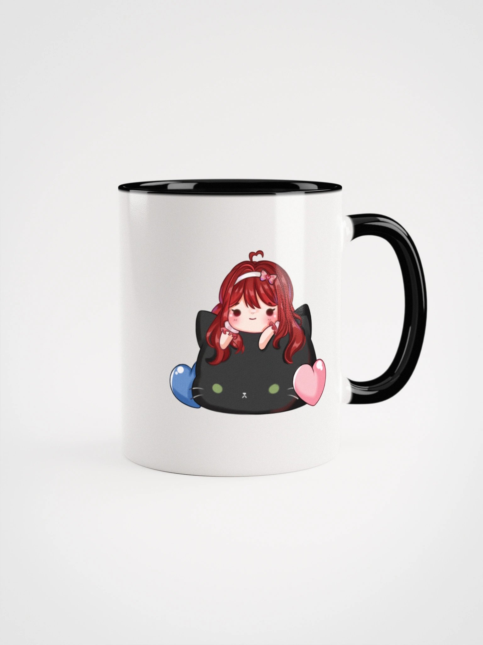 Blue & Pink Heart Cat Mug product image (2)