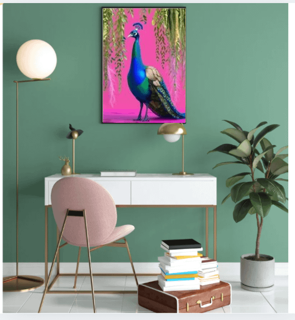 Hot Pink Peacock Wall Art product image (4)