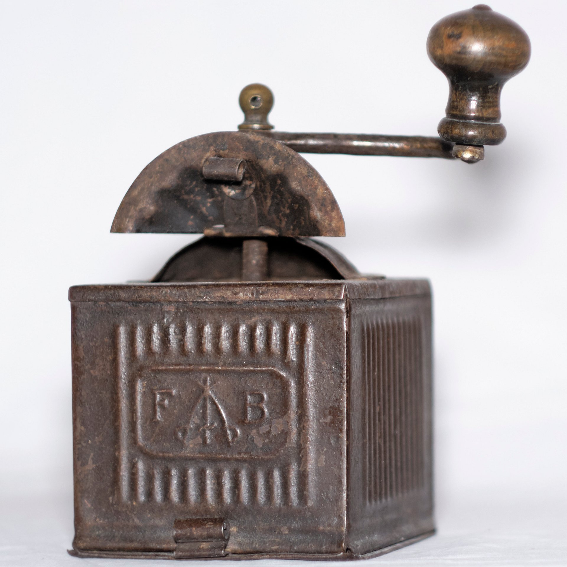 1900's Italian Metal Coffee Grinder, 'F B' product image (2)