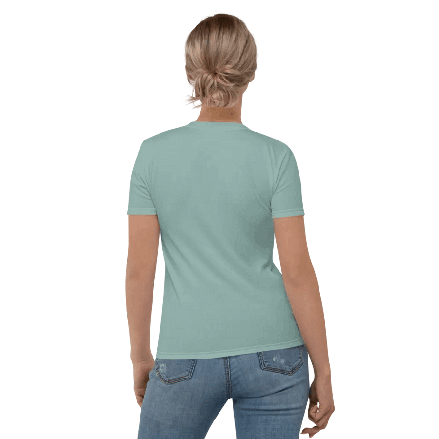 Plain Light Teal Green Soft Summer Women's Crewneck Polyester Heavyweight Premium T-Shirt by Treasure Pie product image (4)