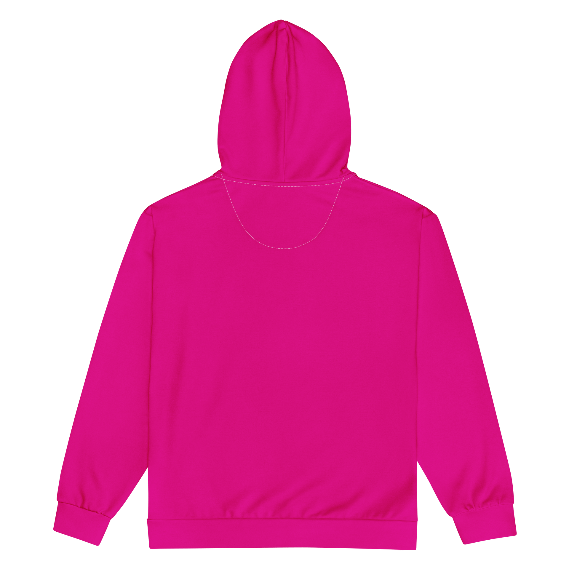 Fuchsia Pink Solid Color Eco Friendly Unisex Zip Hoodie product image (2)