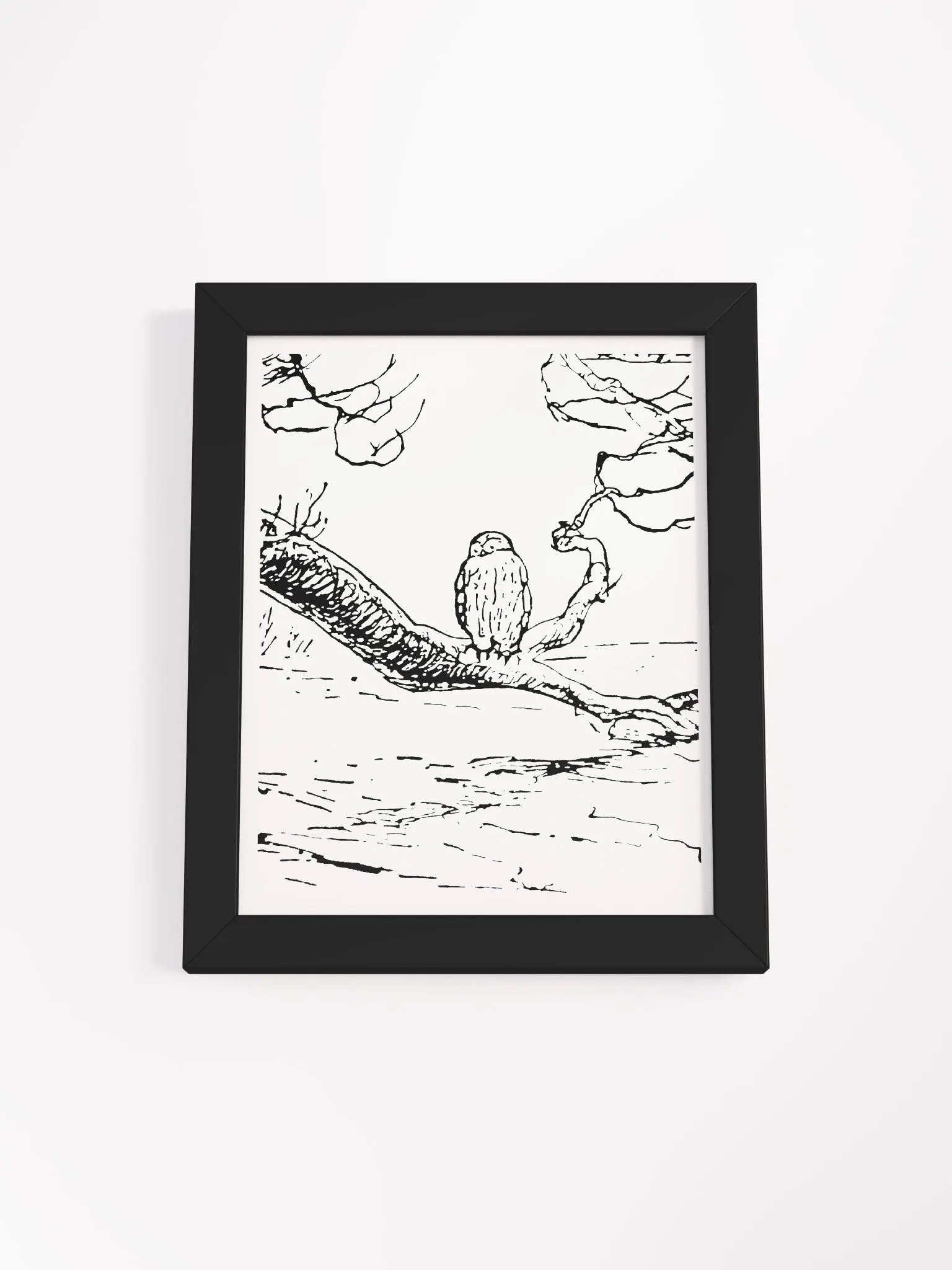 Owl on a Branch Framed Artwork product image (3)