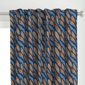 Seamless Pattern - Large Feather Pattern in Blues and Browns product image (12)