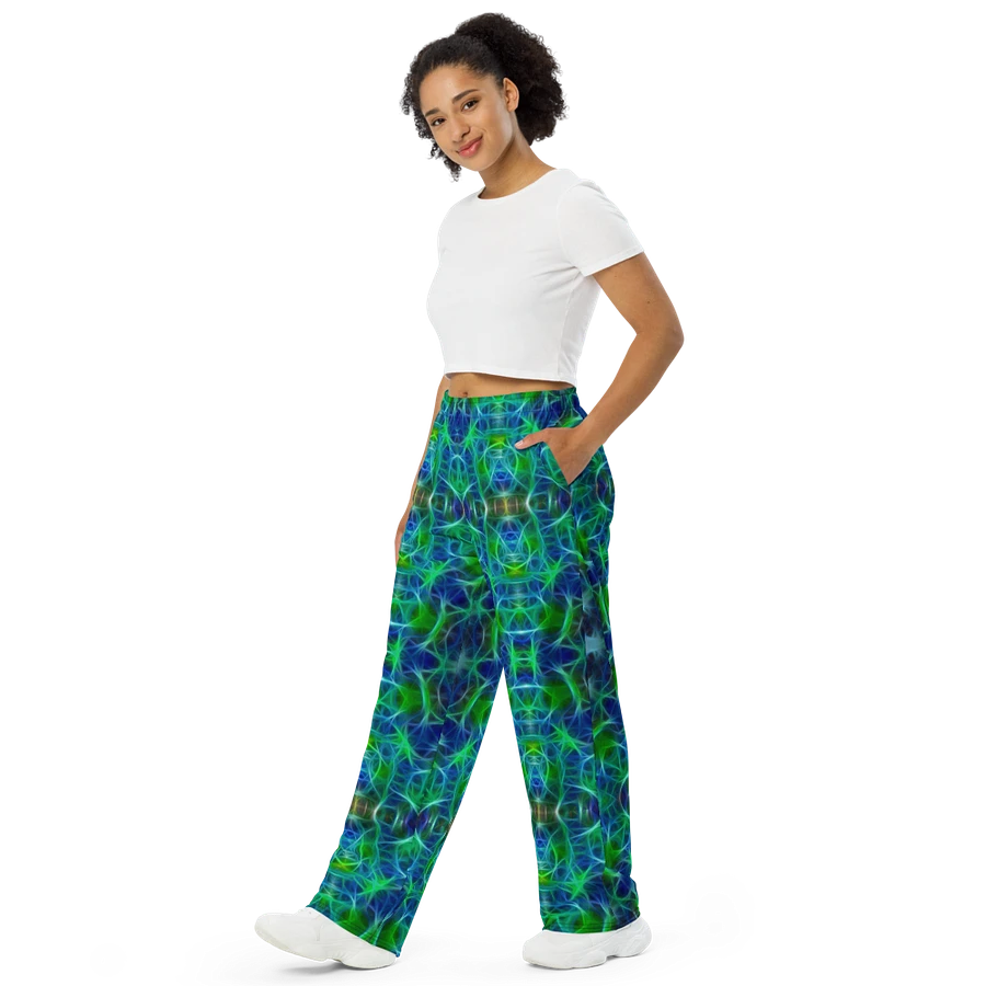 Green Blue Kaleidoscope Wideleg pants product image (4)