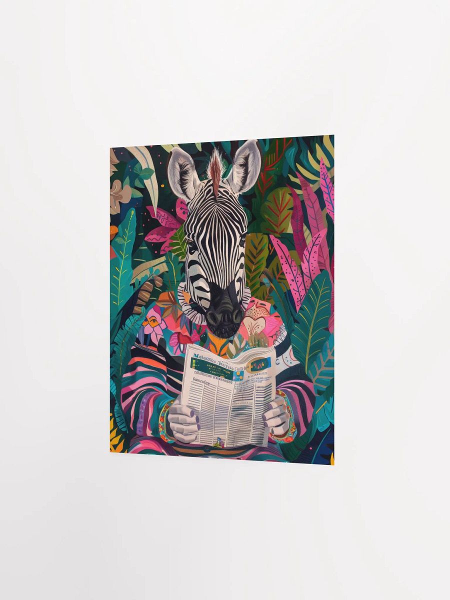 Zebra Reading a Newspaper Maximalist Animal Art Print product image (28)