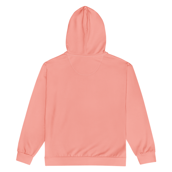 Peach Pink Solid Color Eco Friendly Unisex Zip Hoodie product image (2)