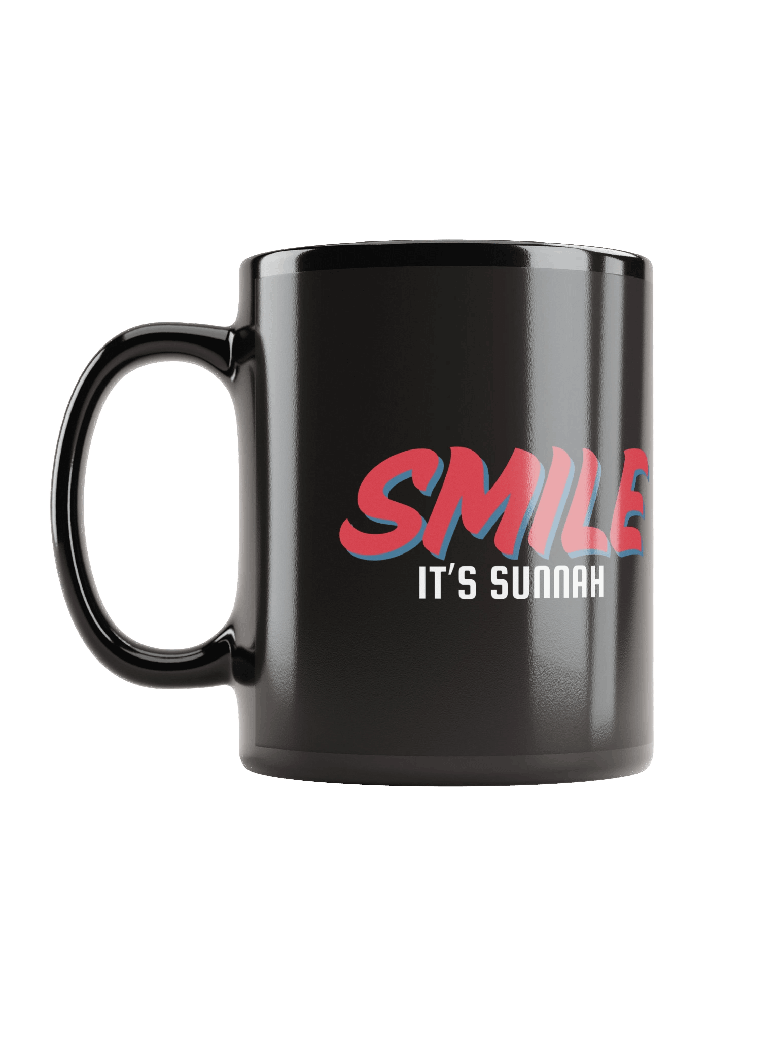 Black "Smile It's Sunnah" Mug in Vivid Red product image (3)