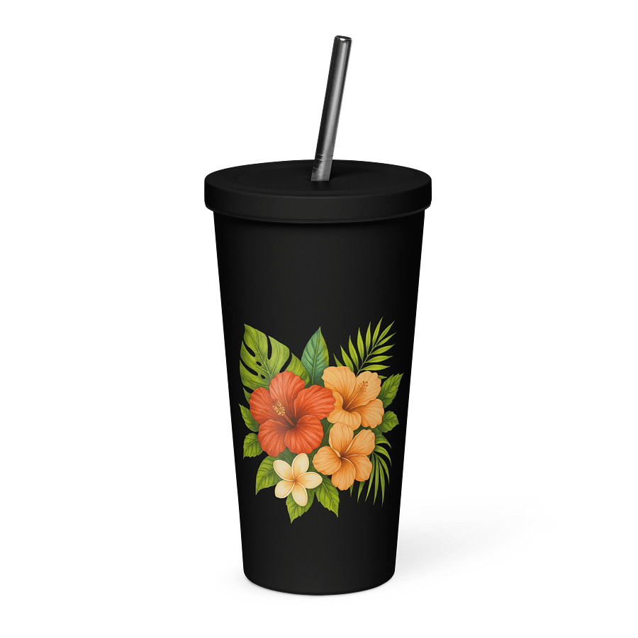 🌺 TropiChill™ Insulated Tumbler with Straw product image (1)