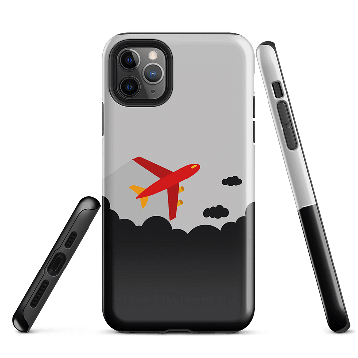 Skybound Style: Red Jet Through Storm iPhone Case product image (1)