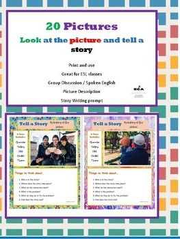 Story Photo Writing Prompts, Describe the Picture, Group Discussion Speaking PDF product image (1)