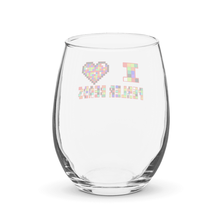 I Heart Perler Bead Wine Glass product image (2)