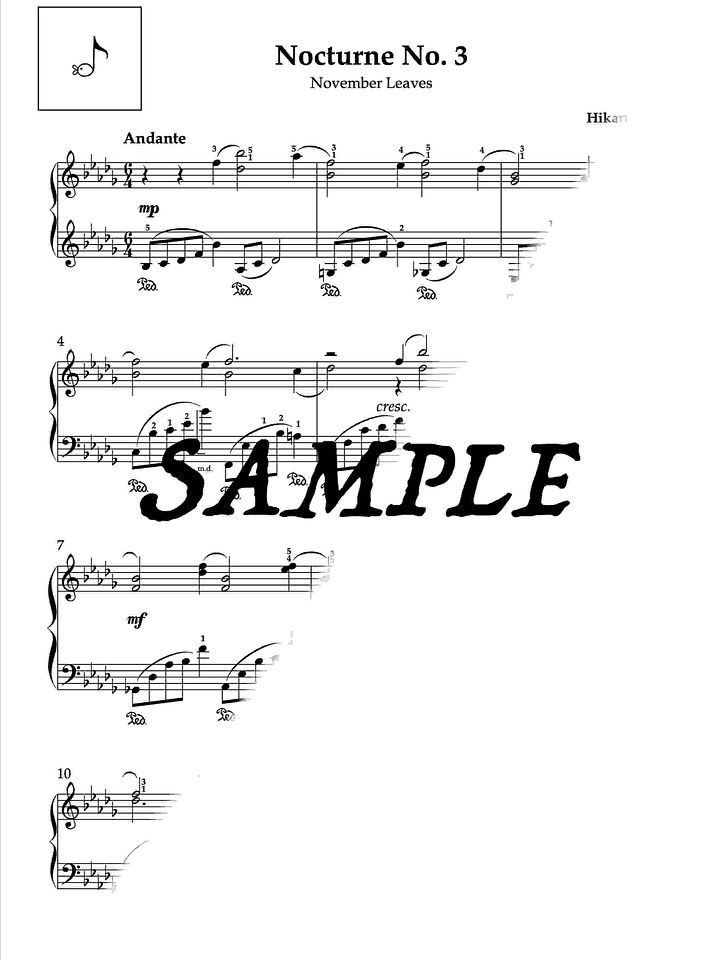 Nocturne No. 3, November Leaves - Digital Sheet Music product image (2)