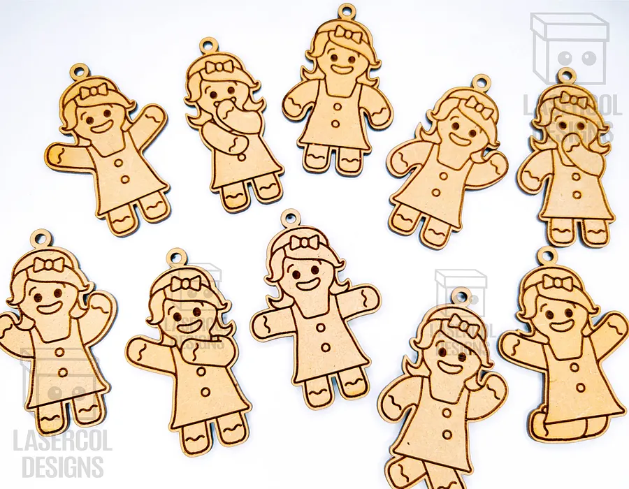 Gingerbread Cookies Christmas Ornaments Set 2 - Laser Cut Files product image (5)