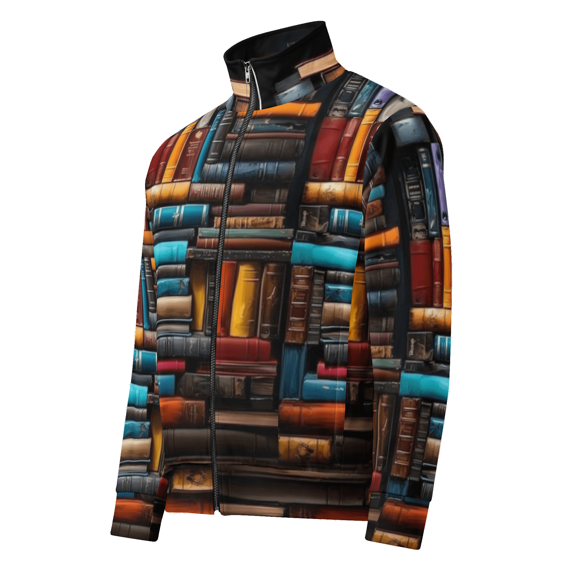 Vintage Bookshelf Print Style Unisex Track Jacket product image (1)