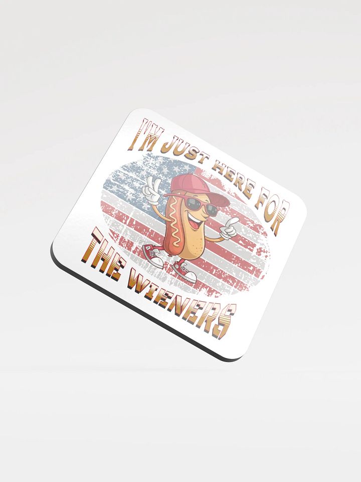 Im Just Here For The Wieners Hotdog Patriotic Peace Coaster product image (2)