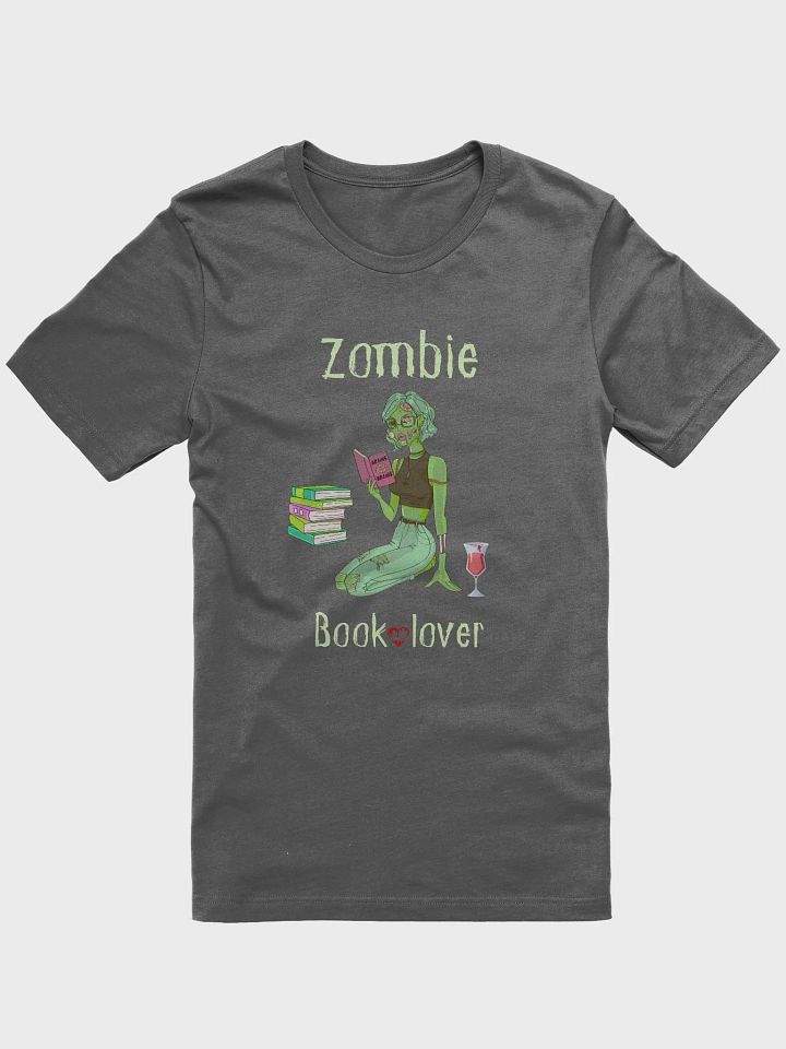 Zombie Book Lover Grey T-shirt product image (1)