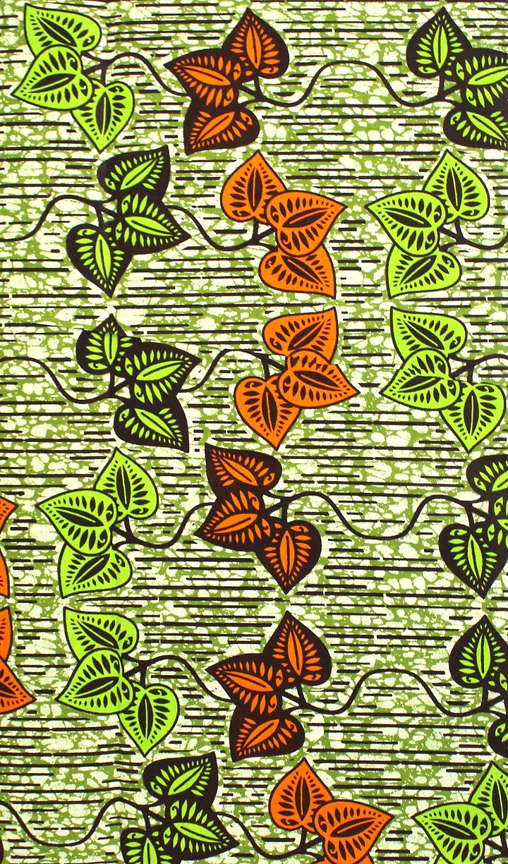 Tessuto Wax Print - Design Foglie - cod.225/A product image (1)