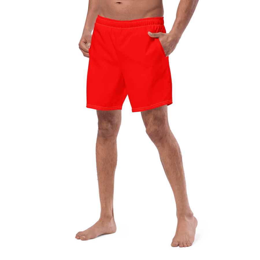 Plain Color Red Swim Trunks product image (3)