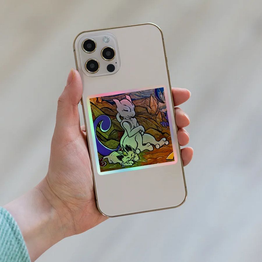 Mewtwo & Meowth Holofoil Sticker product image (6)