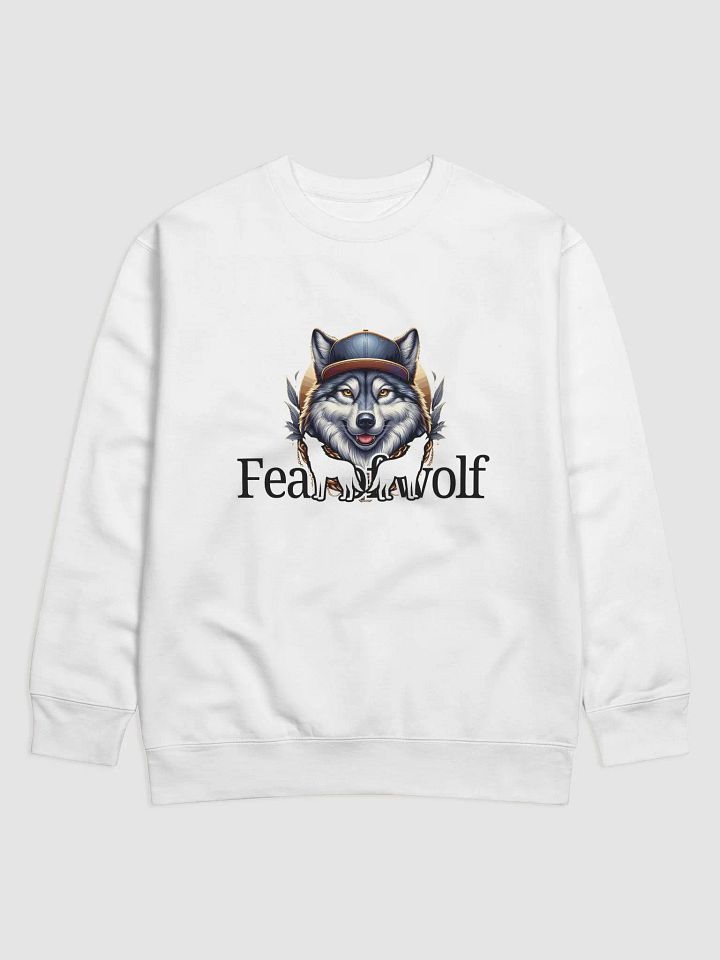 Cap-wearing Wolf Fear Premium Sweatshirt product image (1)
