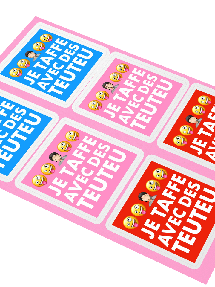 6 stickers je taffe avec des teuteu • planche A5 product image (2)
