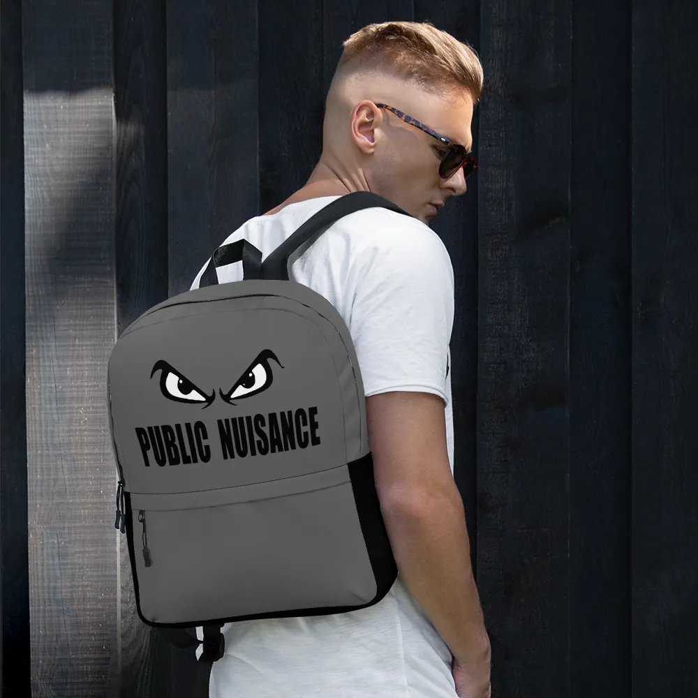 Public Nuisance Large Print Gray Backpack product image (8)