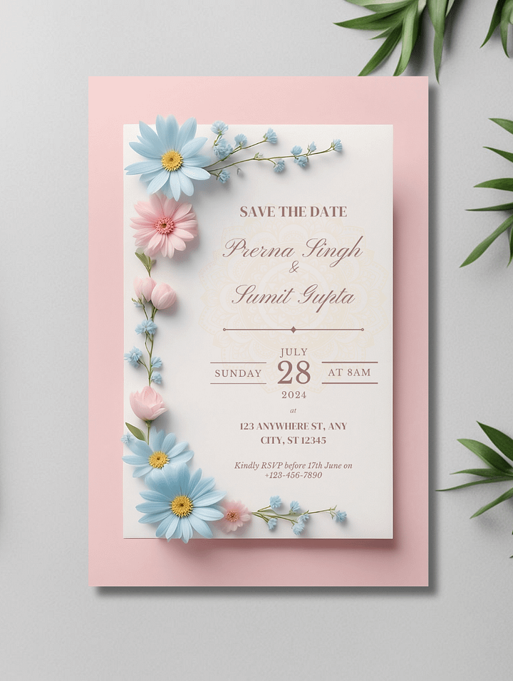 Unique Save The Date Card - Dizynai (DSD-05) product image (1)