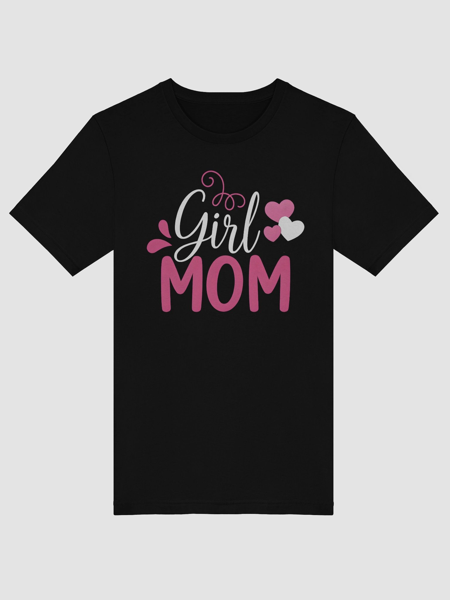 Girl Mom T-Shirt – Cute Pink and White Heart Design for Proud Mothers of Daughters product image (5)