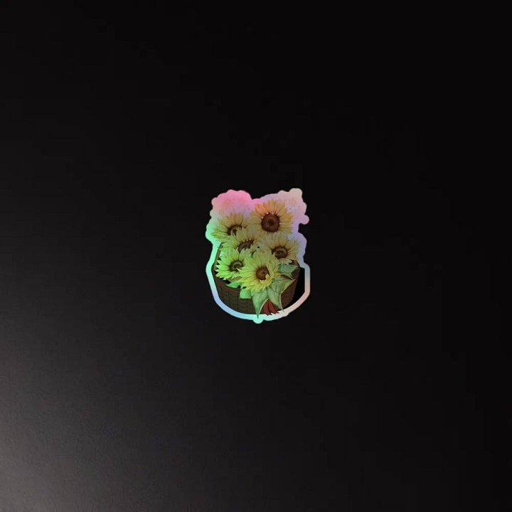 Sunflower -Cut Holographic Sticker product image (2)