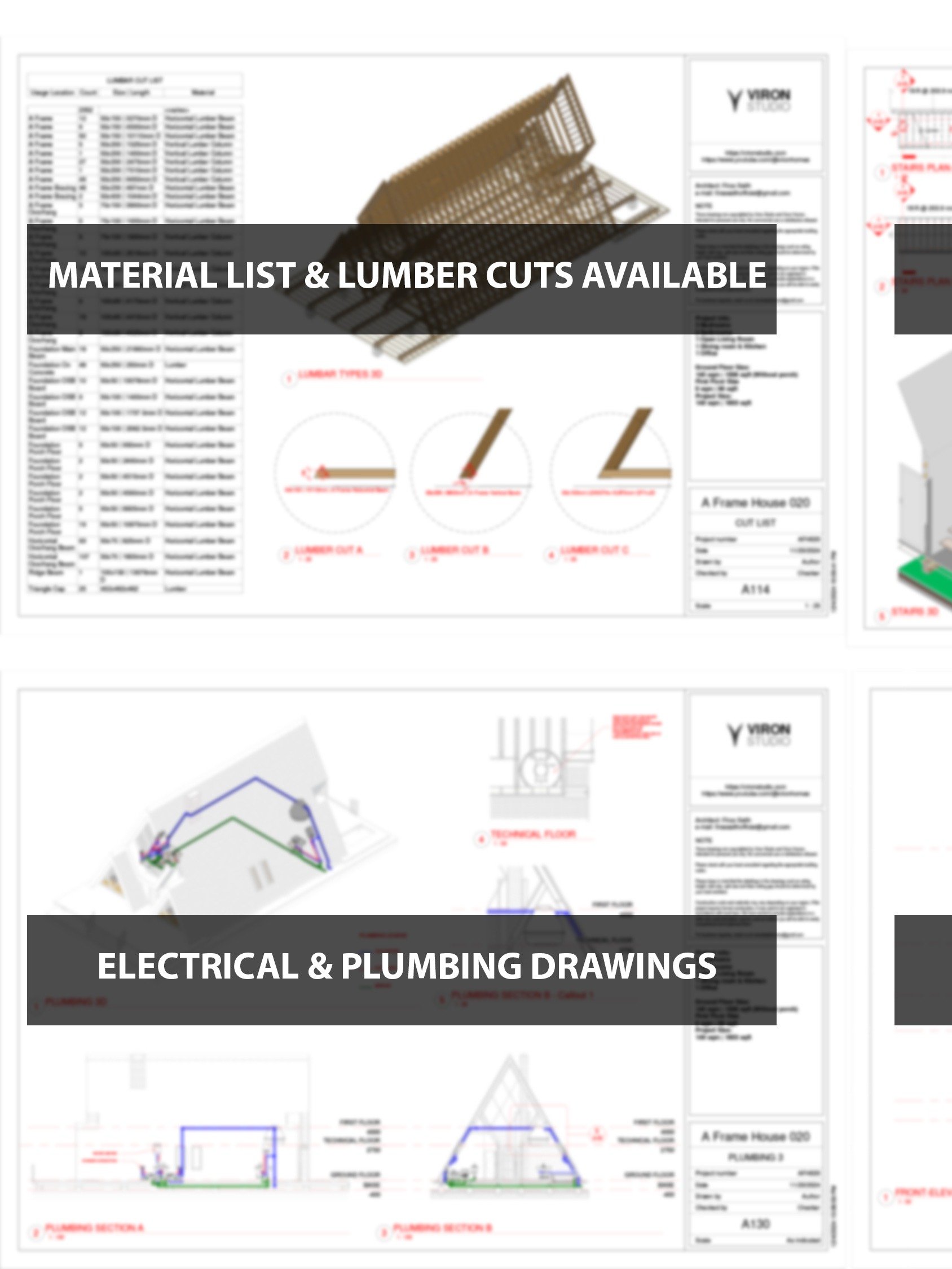 A Frame House 020 - Print & Build FULL DRAWINGS! product image (5)