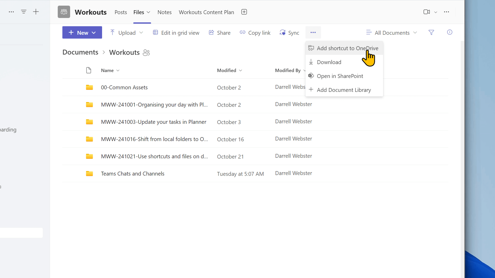 Use OneDrive shortcuts and files on demand - Workout video product image (2)