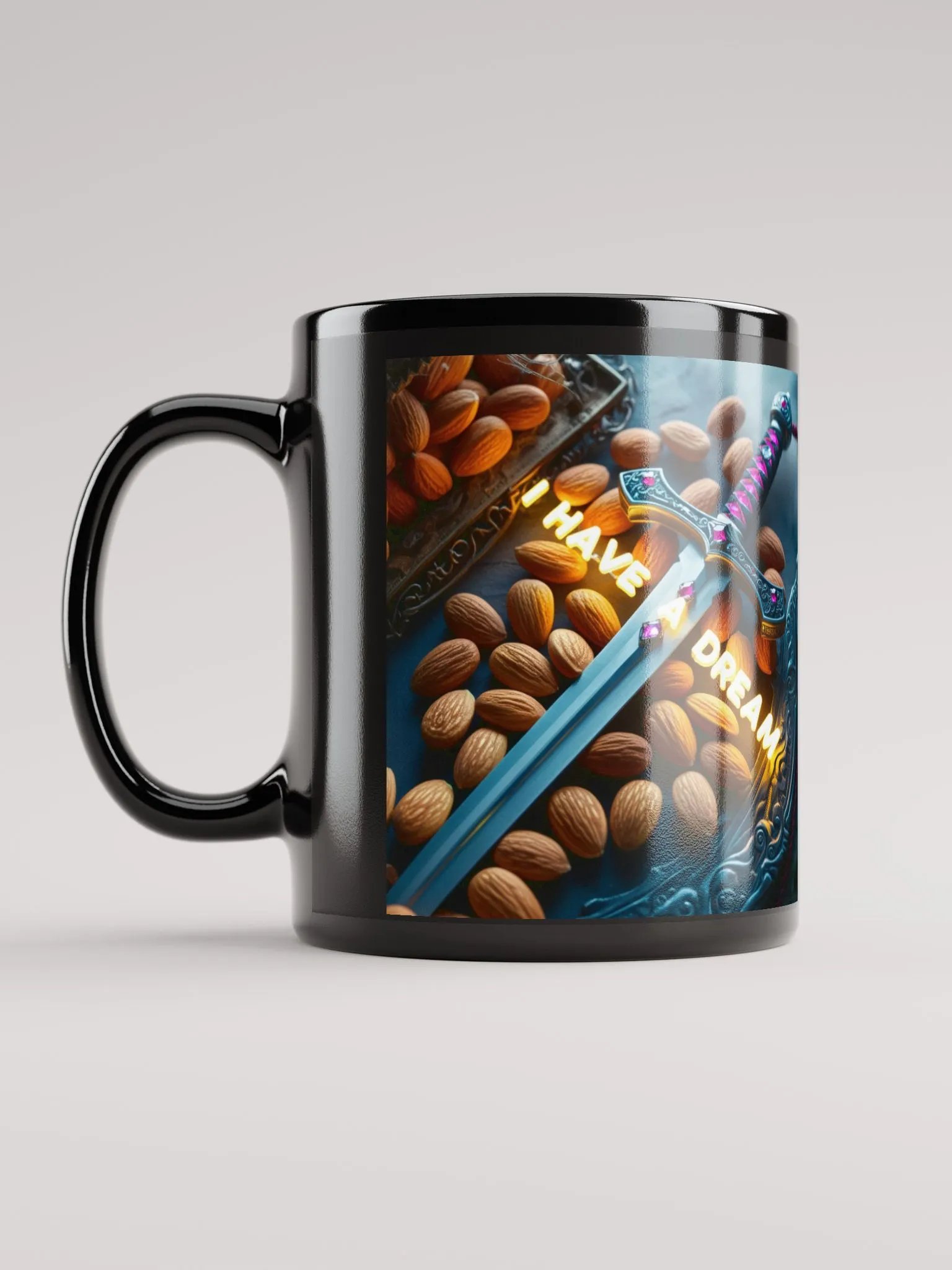Dreamer's Sword Black Glossy Mug product image (1)