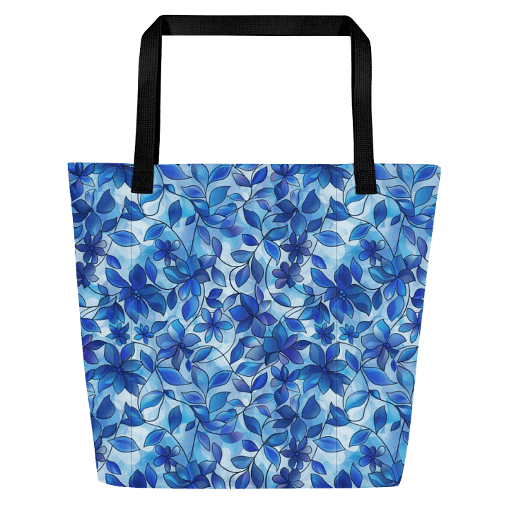 Blue Floral All-Over Print Tote Bag product image (2)
