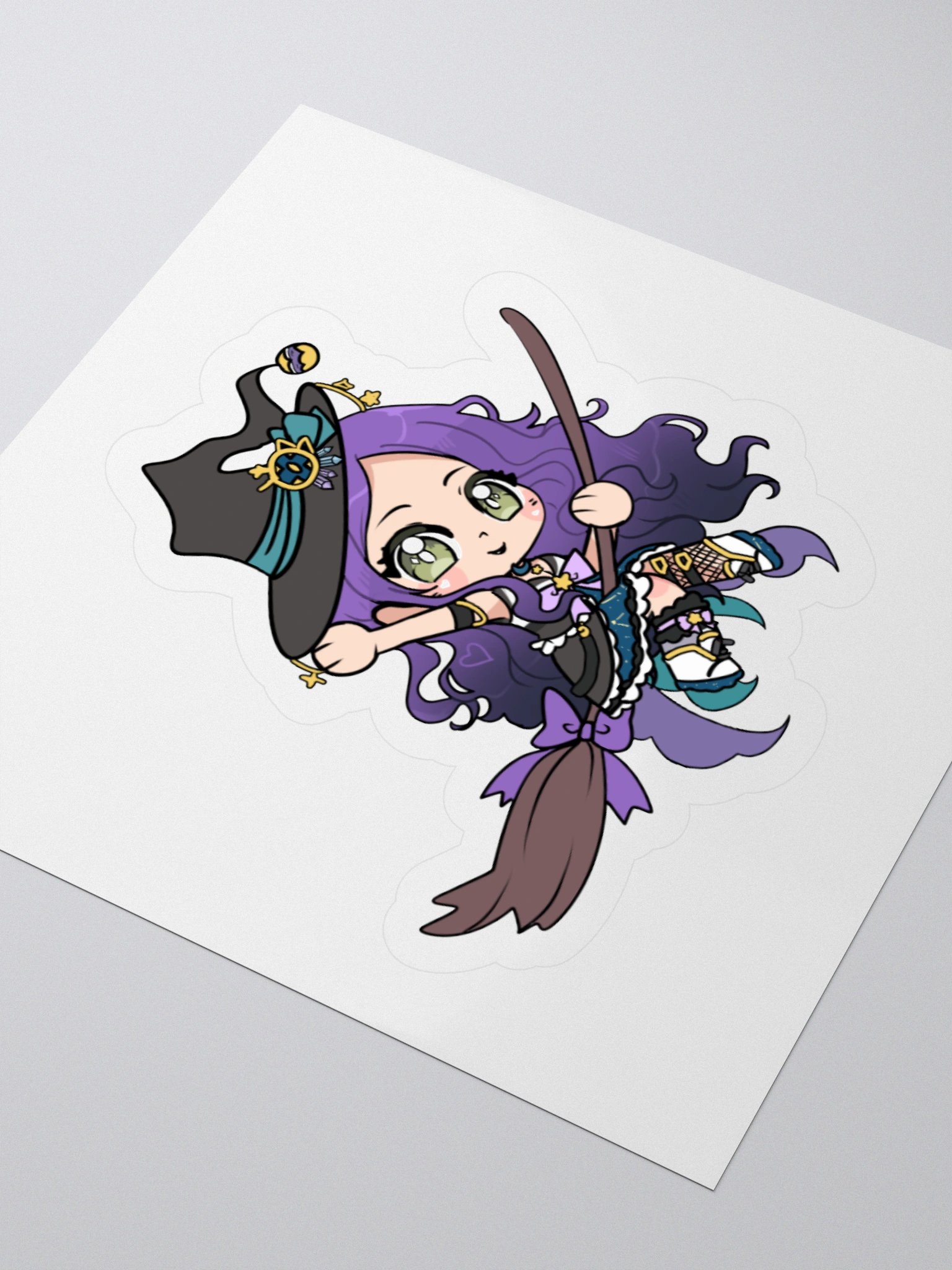 "Chibi Flying Broomstick" Constellation Sorceress Starfire Sticker product image (9)