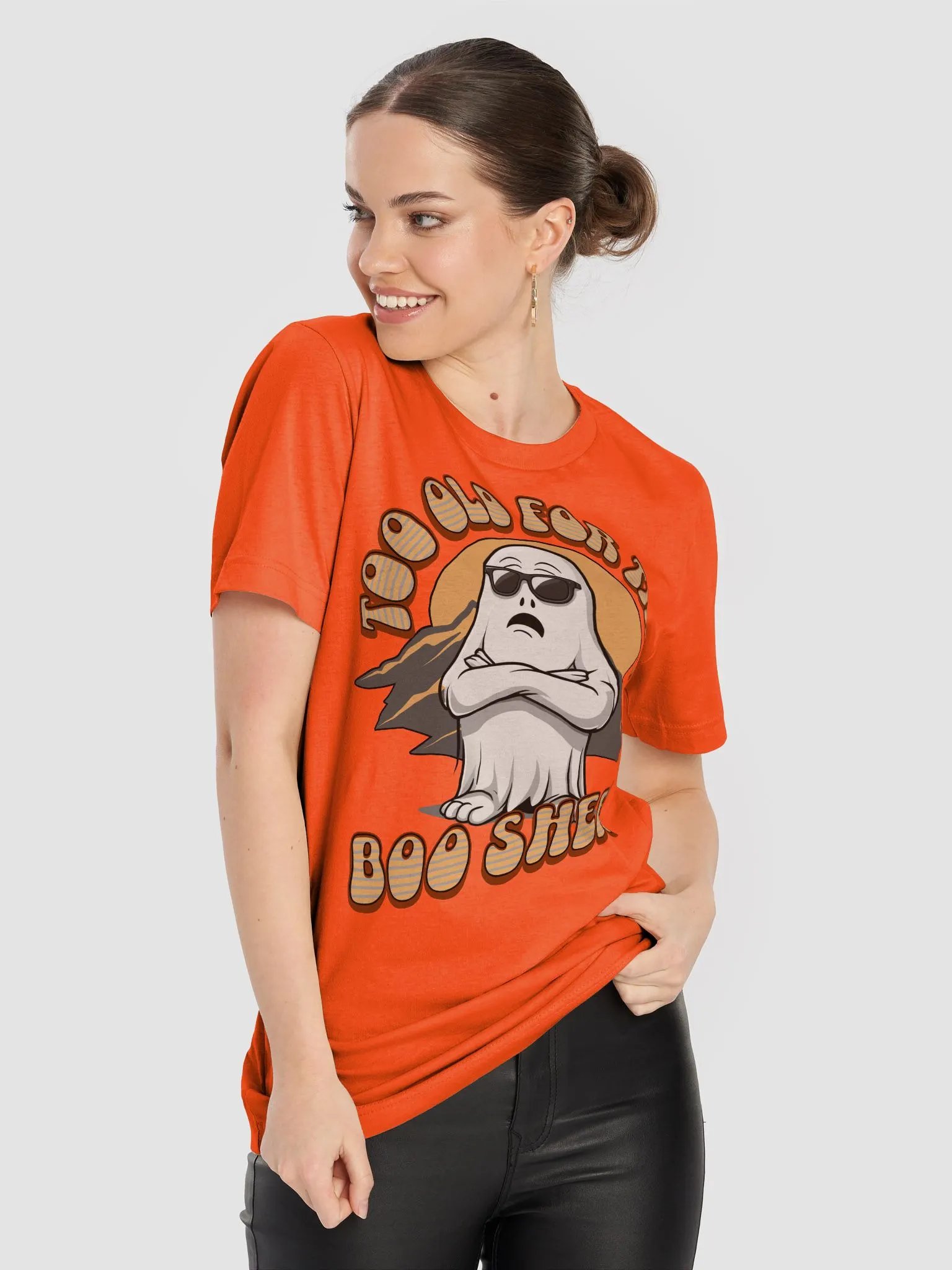 Too Old For This Boo Sheet Ghostly Chic Sunglasses Tee product image (5)