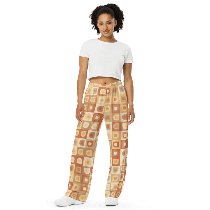 BUIII Retro Geometric: Warm Ember Wide-Leg Pants product image (2)