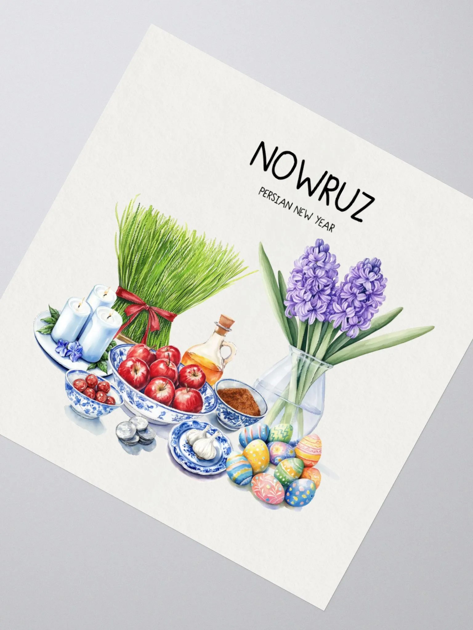 Nowruz Celebration Sticker Set, Nowruz Watercolor Art, Haft-sin Table, Persian New Year, Persian Art product image (4)