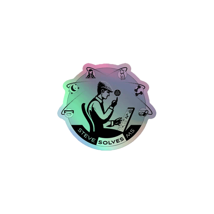 Steve Solves MS Kiss-Cut Holographic Sticker Sheet product image (1)