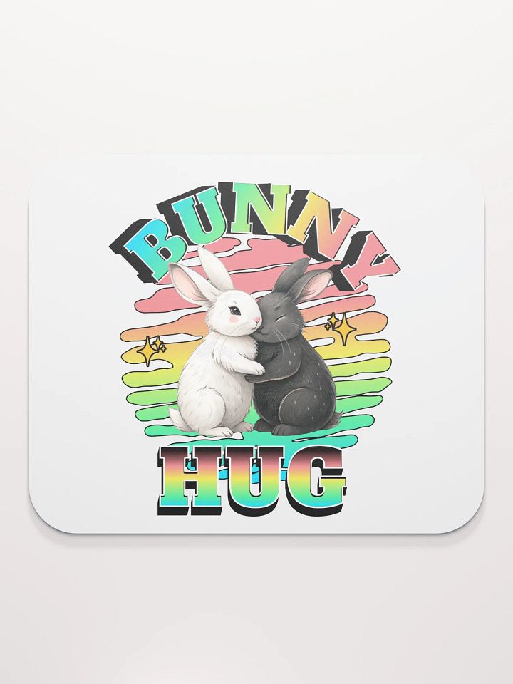 Bunny Hug Rabbit Rainbow Mouse Pad product image (1)