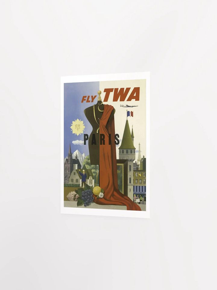 Vintage Fly TWA Paris Travel Poster Print product image (9)