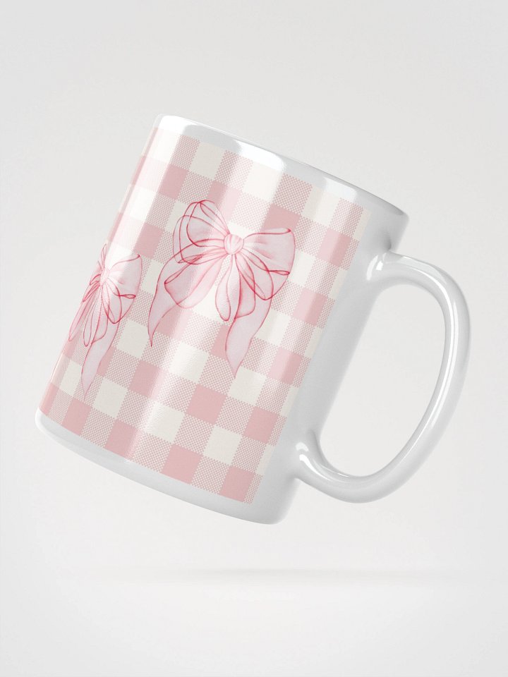 Mug Blanc Vichy Revisité - Saumon - Cadeau Style Chic et Poétique product image (2)