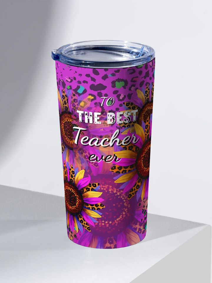 Sunflower Leopard Print bestTeacher Tumbler for awesome teachers product image (2)
