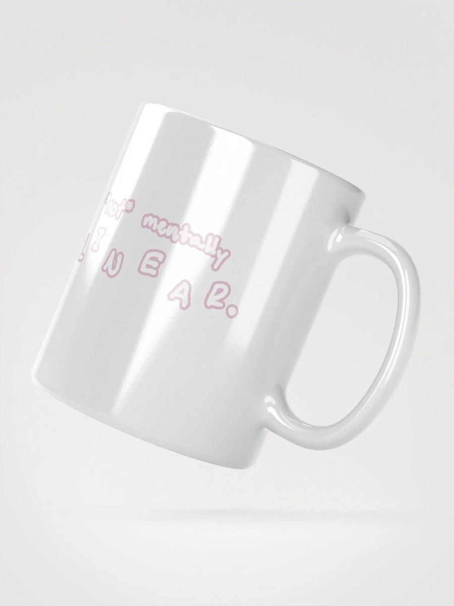 *not* mentally linear (lined design, #E1B9CE) glossy white mug product image (3)
