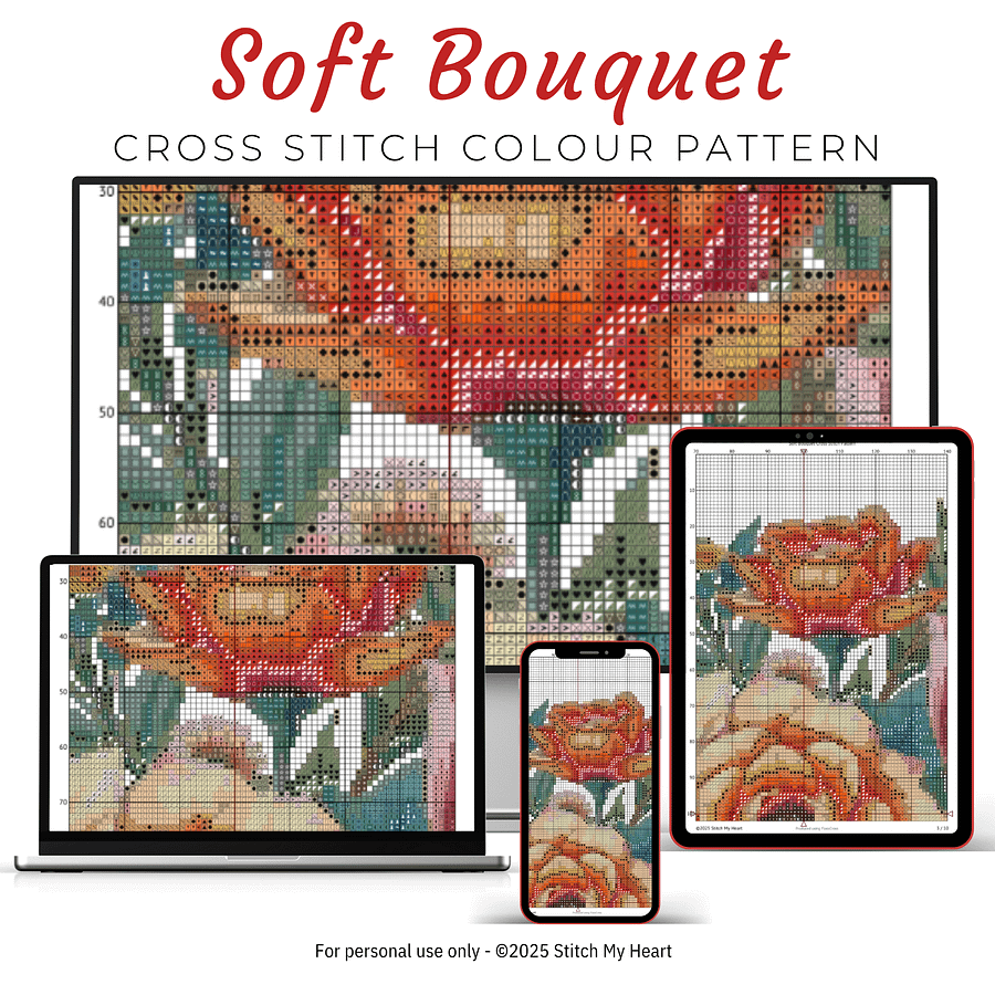 Soft Bouquet Cross Stitch Pattern product image (3)