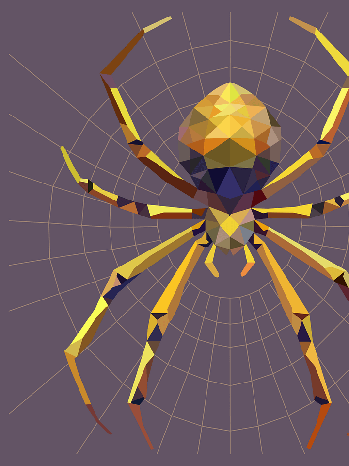 Free Geometric Spider PNG Art - Transparent Background, Low Poly Arachnid Illustration product image (1)