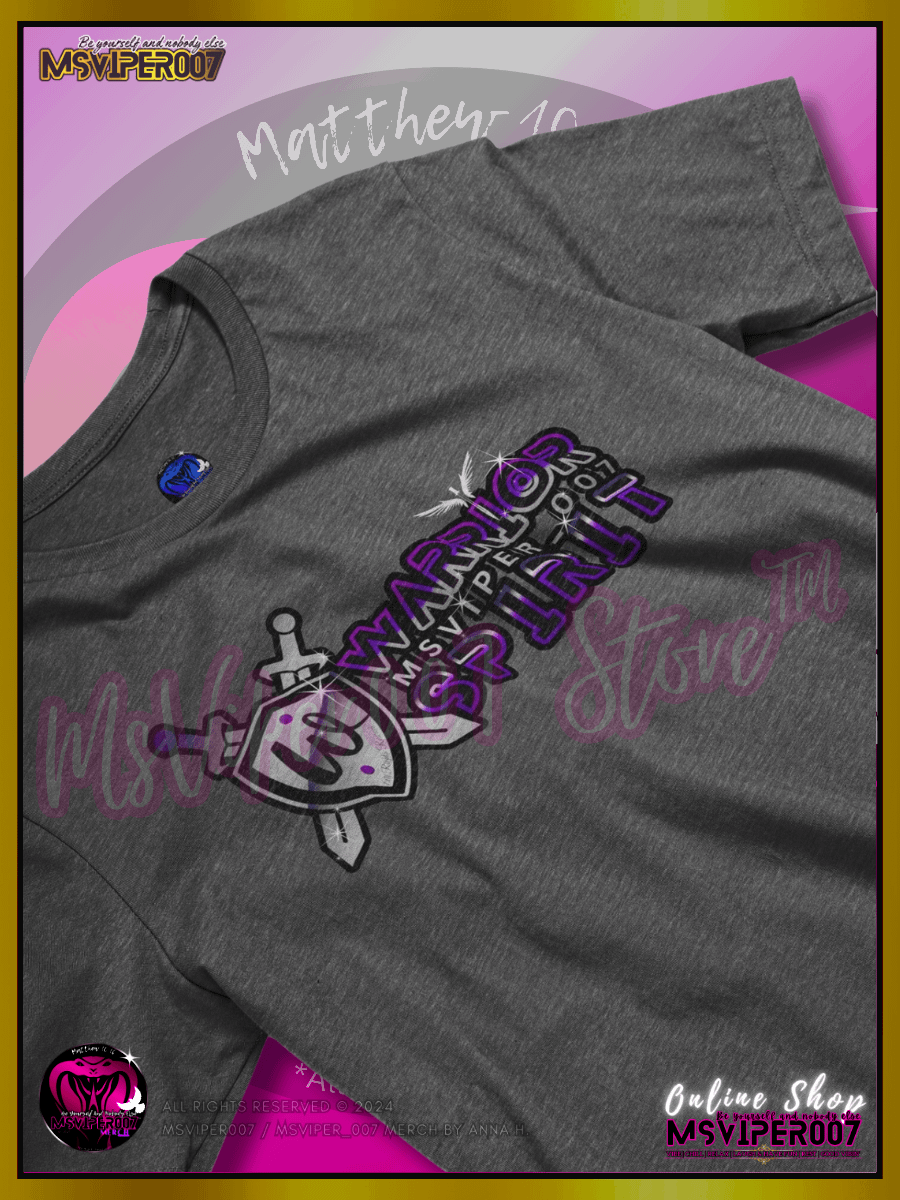 T-Shirt - MsViper007's "Warrior Spirit [violet]" Gaming Comfort T-shirt By Anna H. product image (2)