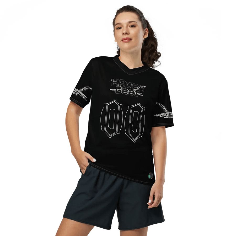 Recycled Unisex Sports Jersey - Black - Black HApex Gear Black Logo product image (7)
