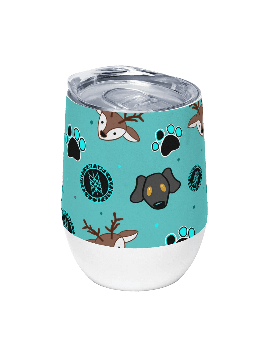 Web of Wyrd Light Teal Wine Tumbler product image (5)
